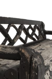 handcrafted wooden bench