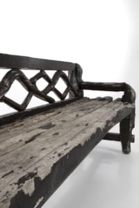 vintage oak bench