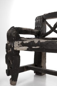 oak bench with original paint