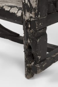 oak and iron supported handmade bench