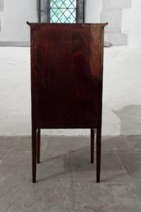 shop display with bow front