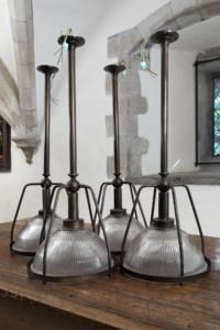 group of vintage downward lights