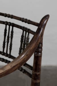 Regency chair with double bow stretchers and ball detailing
