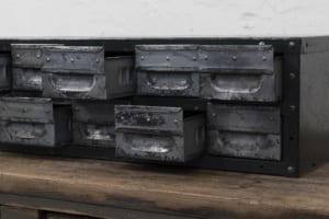 Mid Century English Industrial Storage Drawers
