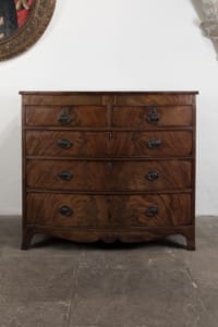 George III Flame Mahogany Bow Fronted Chest