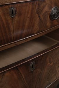 George III Flame Mahogany Bow Fronted Chest