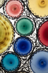 Vintage fireguard stained glass