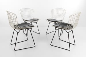 Harry Bertoia side chairs with seat cushions