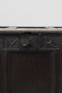 18th century Oak coffer with carved detail