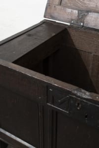 Oak coffer heavy lid