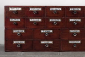 Ebonised Victorian Chemist Drawers