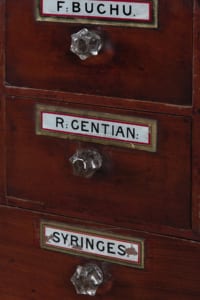 Original Victorian chemist drawers