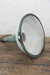 Green enamel vintage lamp