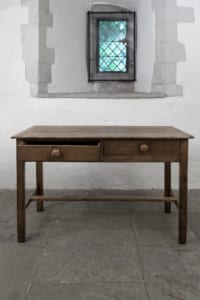 Vintage Welsh dairy table with two drawers
