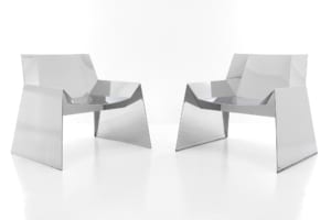 pair of Alaska armchairs designed by Emilio Nanni for Cattelan Italia with makers mark