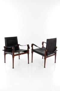 Antique pair of Hayat safari chairs from Peshawar Pakistan