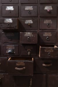 Antique 20th Century Apothecary Cabinet Drawers