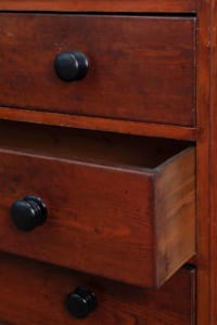 19th century pine chest of drawers ebonised handles