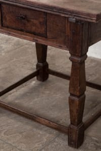 Peasant oak table with star inlay