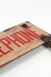 1950s enamel telephone sign