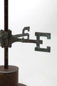 Vintage early 20th century copper cockerel weathervane with verdigris patina