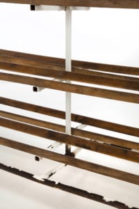 Antique European oak shoe storage rack