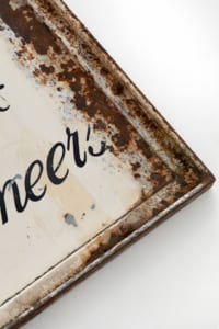 Double sided British vintage shop sign