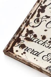 Original cast iron blacksmiths sign