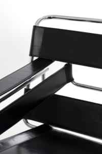 Black leather chrome Wassily B3 lounge chairs Fasem 1989