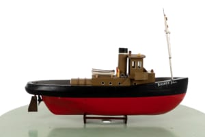 Antique wooden toy model boat 1950s