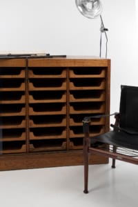 Haberdashery shop cabinet with glass sliding doors