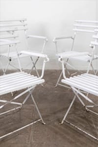 Set of four vintage French garden chairs