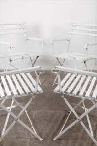 Set of four vintage French garden bistro chairs