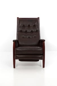Pair of American mid-century leather recliner armchairs