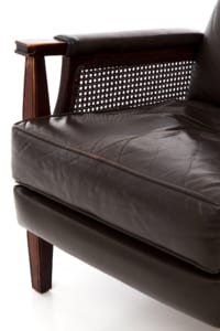 Leather and oak recliner chairs
