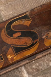Equestrian horses wooden sign antique