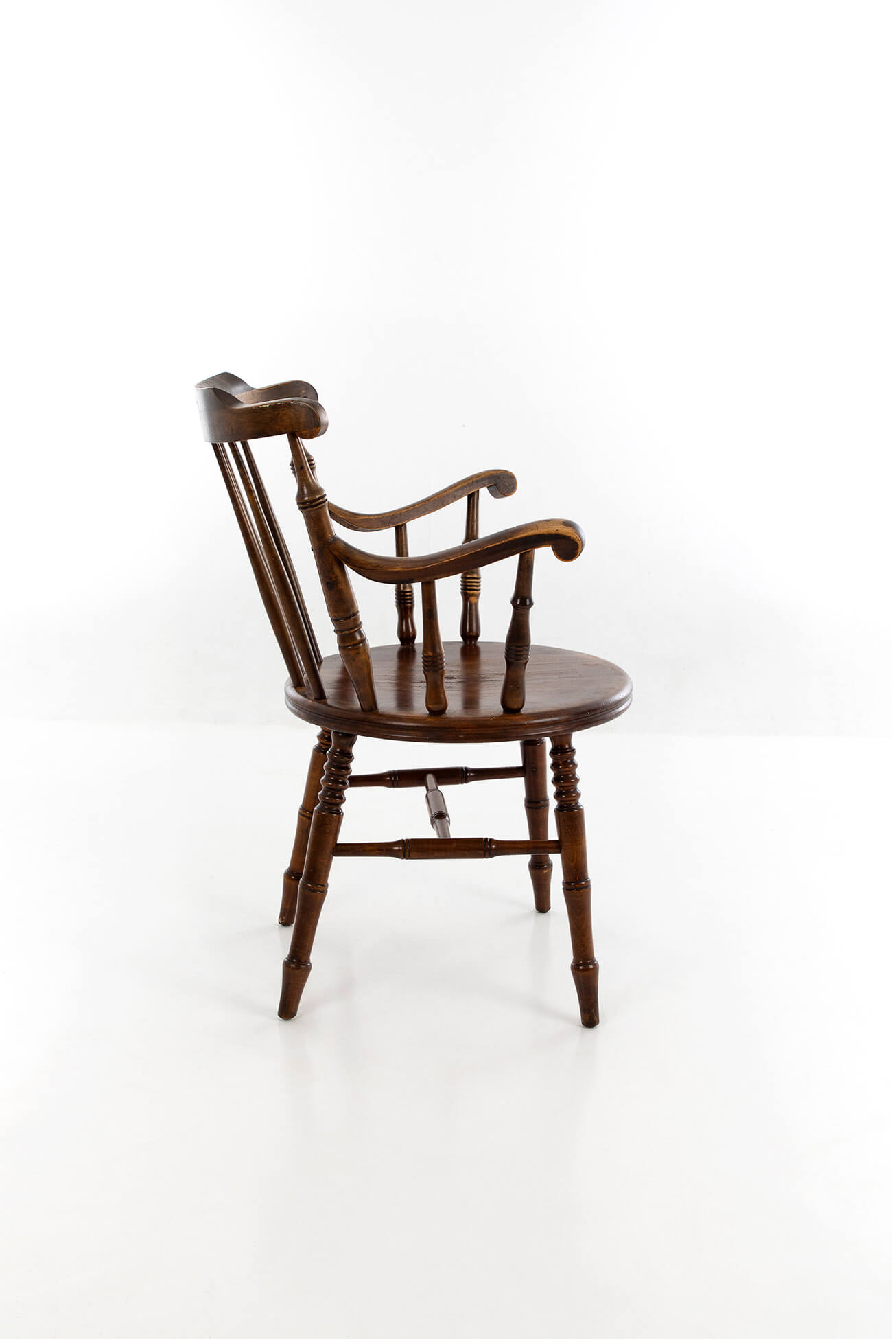 Antique Ibex Swedish Armchair beechwood penny seat carver arm