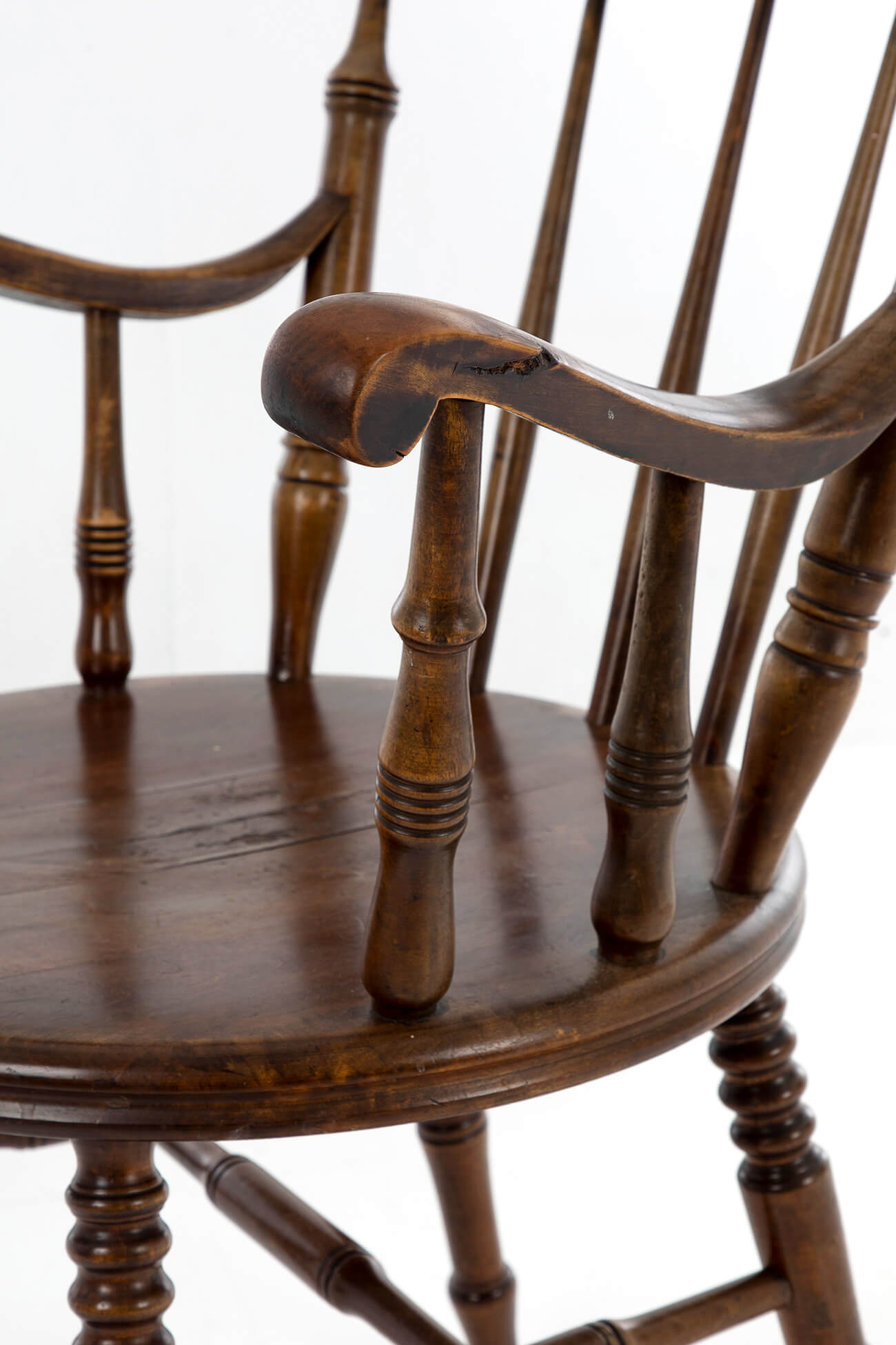 Antique Edwardian Stick Back Ibex Armchair