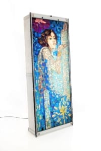 Designer vintage stained glass lightbox