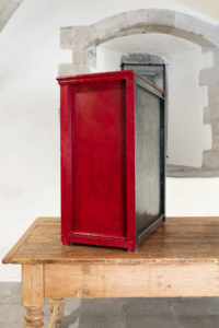 Mid Century vintage red wooden cabinet