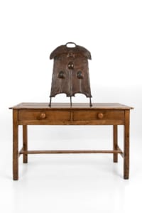 Tulip motif antique Arts and Crafts copper fire guard