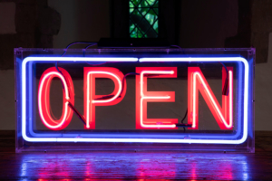 Vintage neon open sign