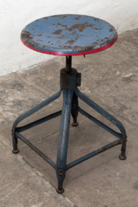 Adjustable vintage industrial factory stool
