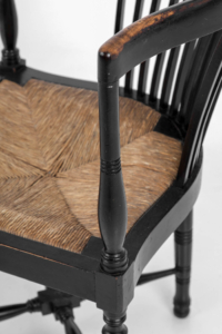 Arts and crafts rush seat corner chair