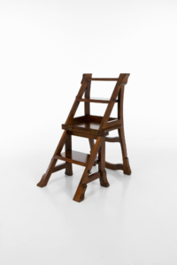 Antique oak metamorphic library chair