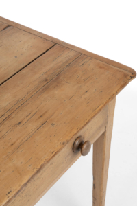 19th century stripped pine antique table tapered legs