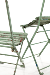 Mint green vintage patina French bistro garden furniture set