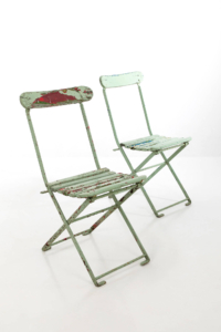 Mint green vintage garden table and chairs