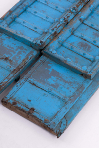 Reclaimed blue window shutters from North Africa