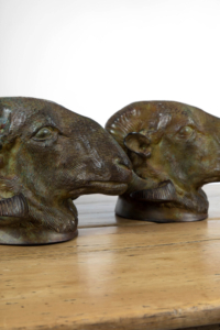 20th century bronze rams head